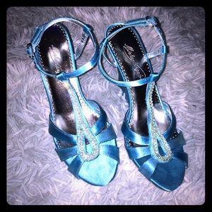 Teal Rhinestone Heels